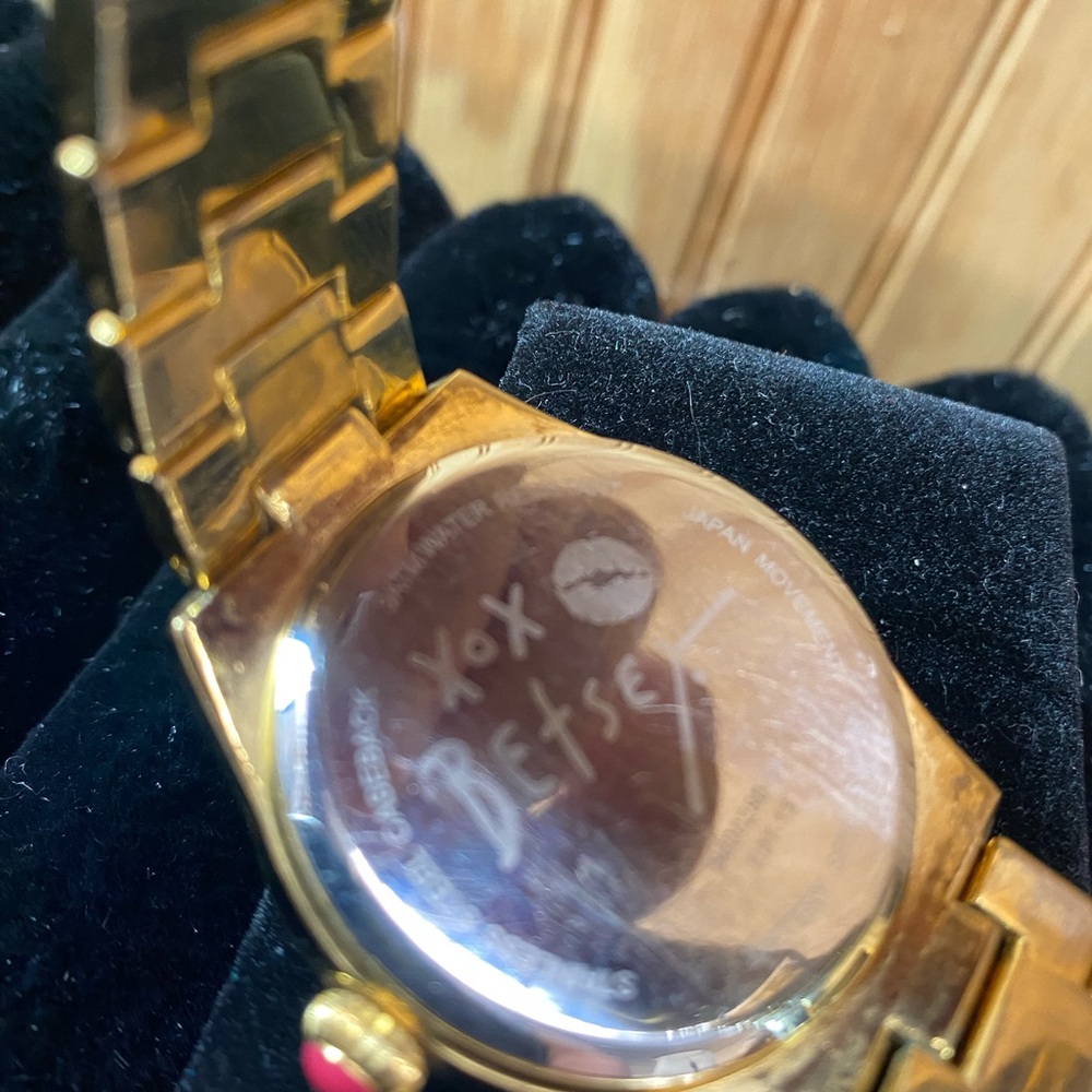 Betsy Johnson Gold Tone Boyfriend Watch - Picture 5 of 7